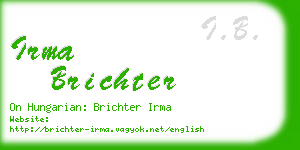 irma brichter business card